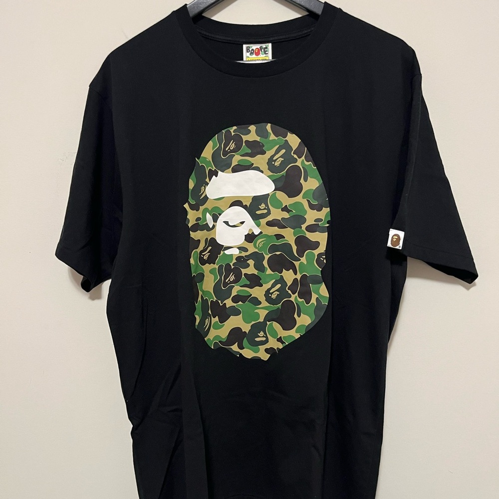 Bape Black Green Camo Ape Head Short Sleeve Tee